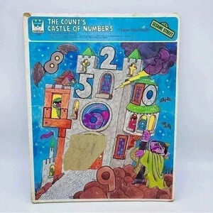 Vintage Whitman "The Counts' Castle of Numbers" Sesame Street Puzzle